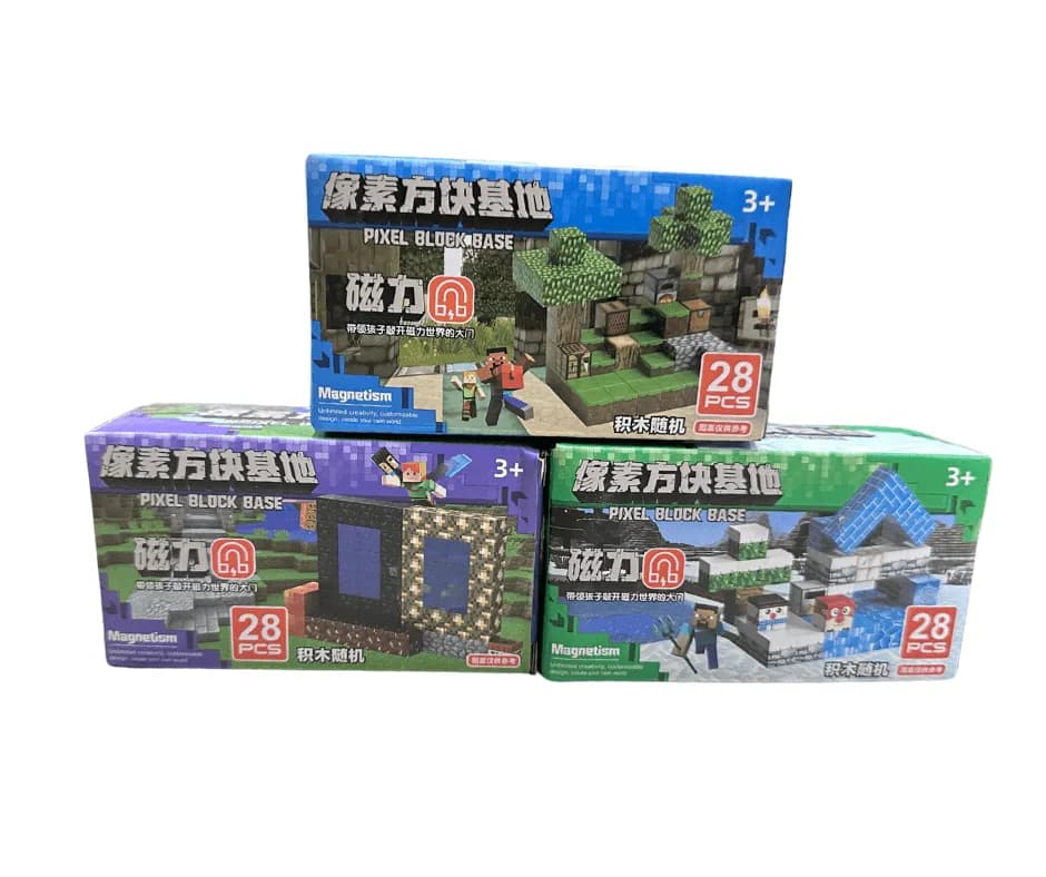 Klocki Magnetyczne Pixel Block Base 28PCS Magnetism Mix