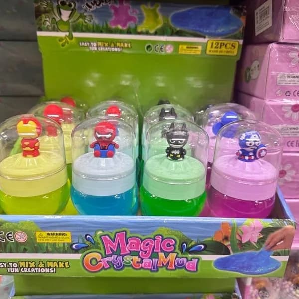 Zabawka Slime Magic Crystal Mud z figurką superbohatera, 24 szt.