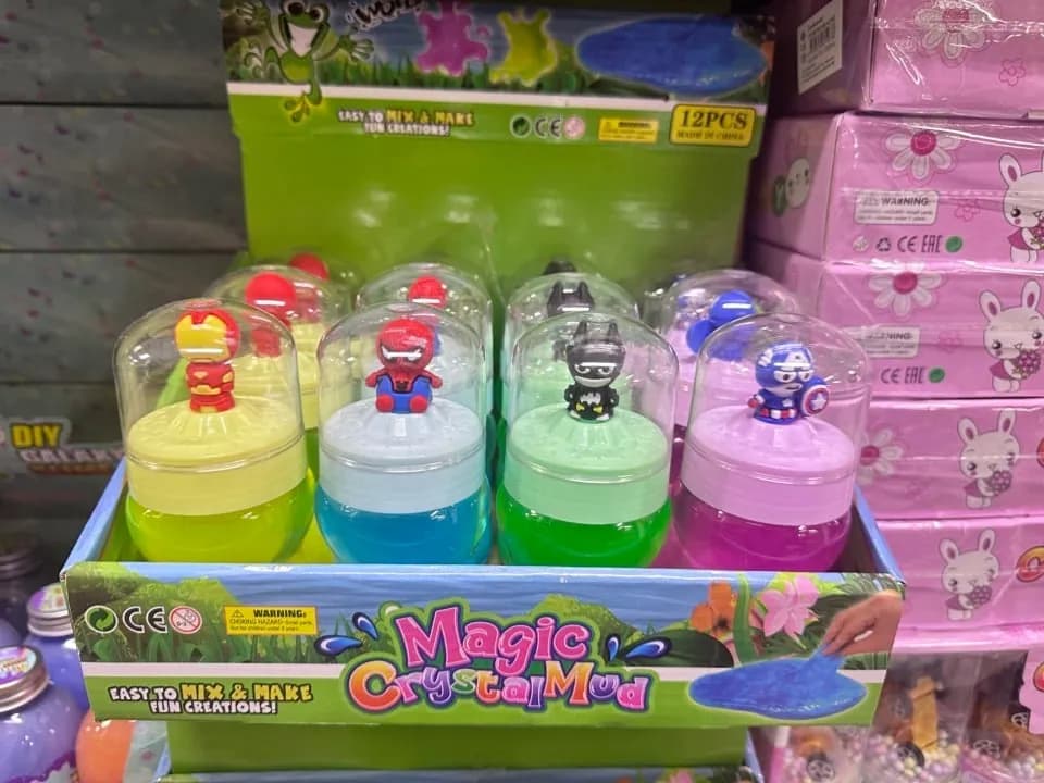 Zabawka Slime Magic Crystal Mud z figurką superbohatera, 24 szt.