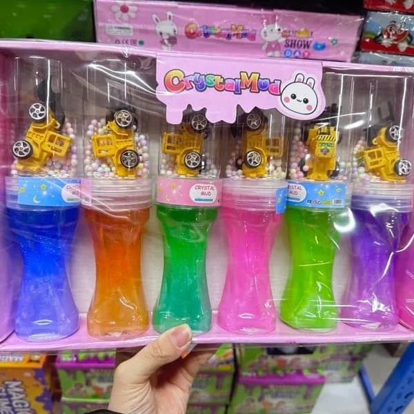 Zabawka Slime Crystal Mud z Autkiem Budowlanym, 12 szt.