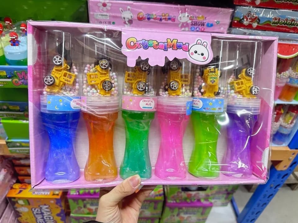 Zabawka Slime Crystal Mud z Autkiem Budowlanym, 12 szt.