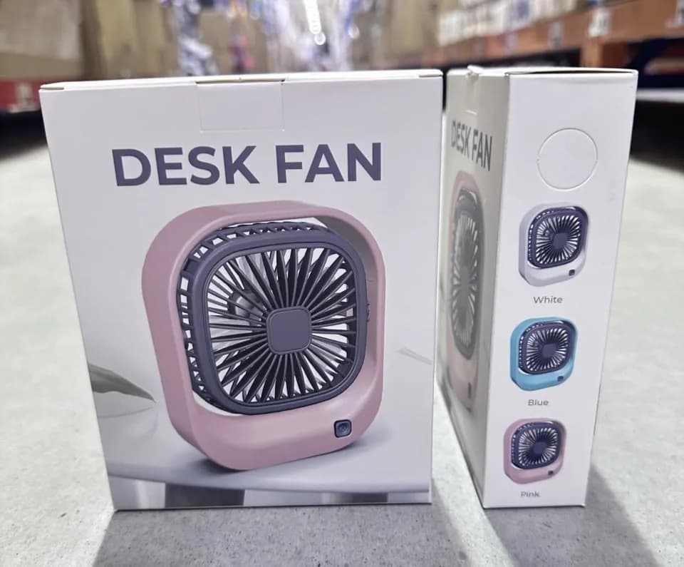 Zabawki Desk Fan - Mini Wentylator Biurkowy Mix Kolorów 12 szt.