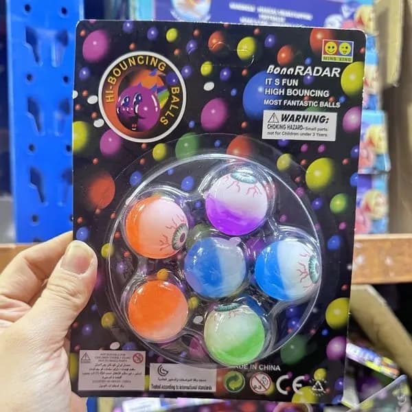 Zestaw Zabawki Hi Bouncing Balls 12 szt - Piłeczki Kauczukowe Oczy