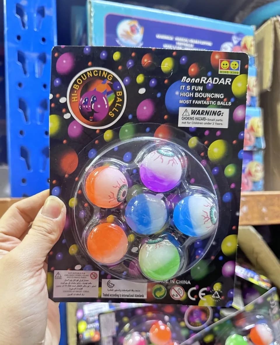 Zestaw 12 szt Hi Bouncing Balls Piłeczki Kauczukowe z Oczami