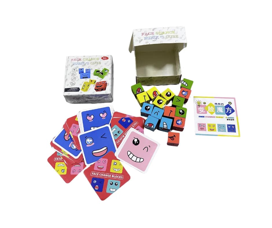 Zabawki Face Change Rubik Cube - Gra Logiczna Układanka Miny 12szt