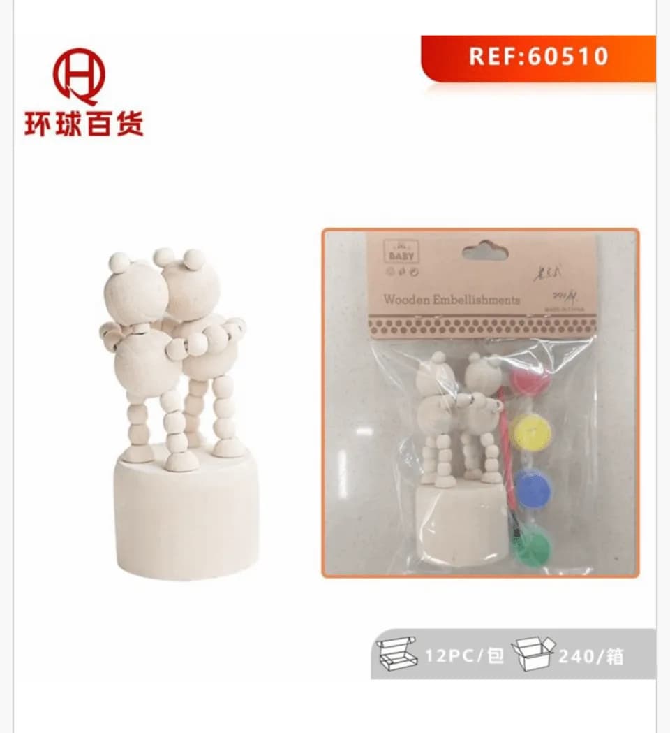 Zabawki Drewniane Figurki 9cm do Malowania Zestaw DIY