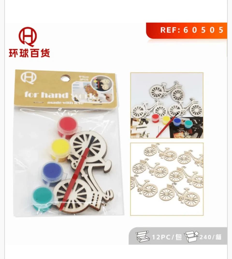 Zabawki Drewniane Obrazki Rower 9x5cm - Zestaw do Malowania