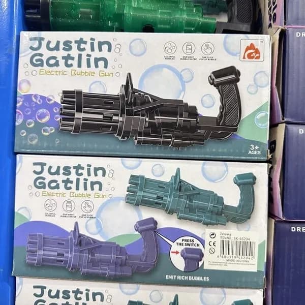 Pistolety Electric Bubble Gun Justin Gatlin Gatling Mix 12szt