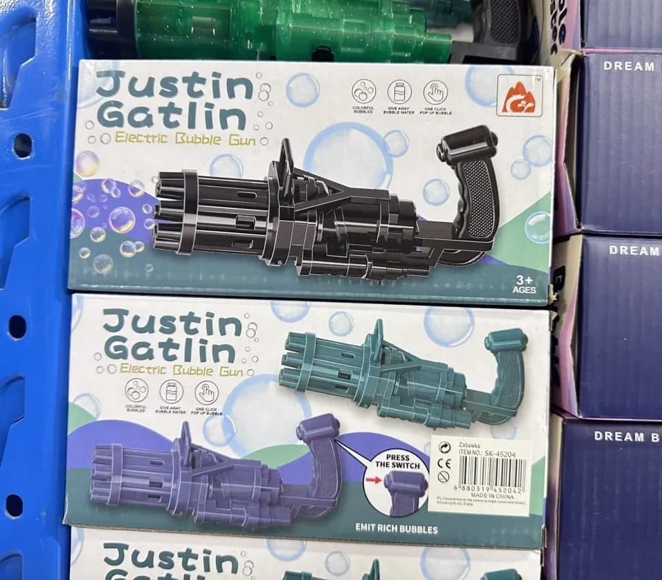 Pistolety Electric Bubble Gun Justin Gatlin Gatling Mix 12szt