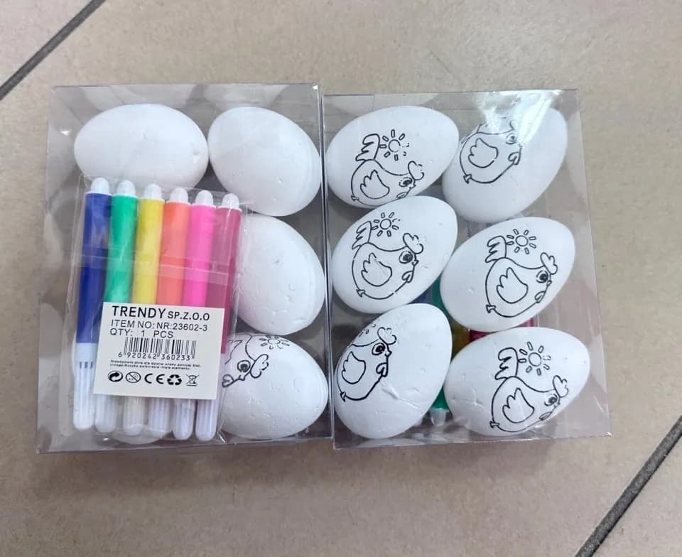 Dekoracja Wielkanocna - Jajka do Malowania z Pisakami, 12 szt.