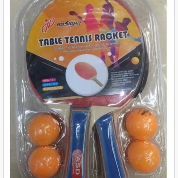Zestaw Zabawki do Tenisa Stołowego Rosidan, 2 rakietki + 4 piłeczki