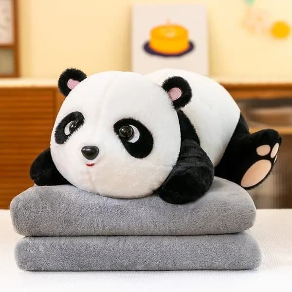 Maskotka Panda na Kocyku, Pluszowa Zabawka 2w1