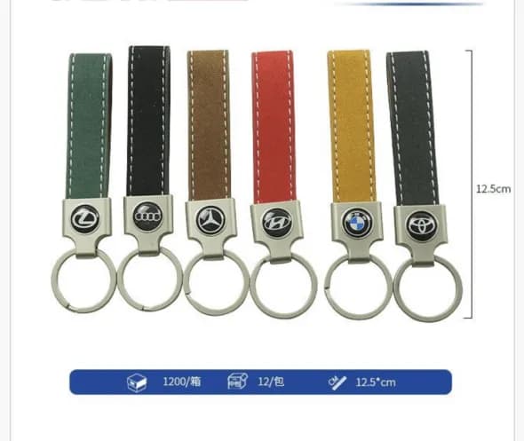 Brelok do kluczy samochodowych 12,5cm eko-skóra mix logo 12szt