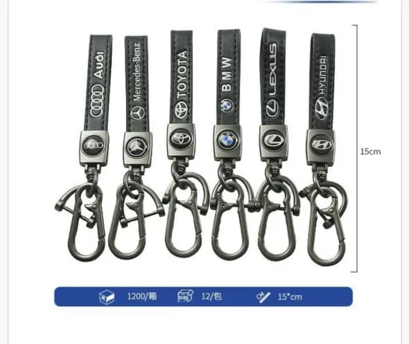 Brelok do Kluczy Samochodowy Ekoskóra Logo Mix 15cm