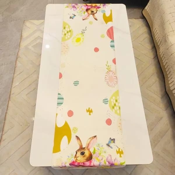 Bieżnik wielkanocny 40x150cm wzór z zajączkiem i pisankami