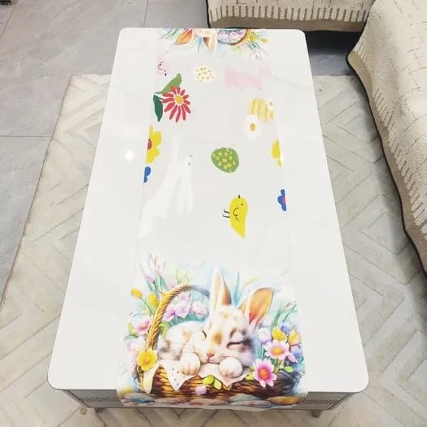 Bieżniki Wielkanocy 40x90cm wzór z zajączkiem i pisankami