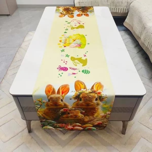 Bieżniki Wielkanocy 60x120cm - Wzór Zajączki i Pisanki