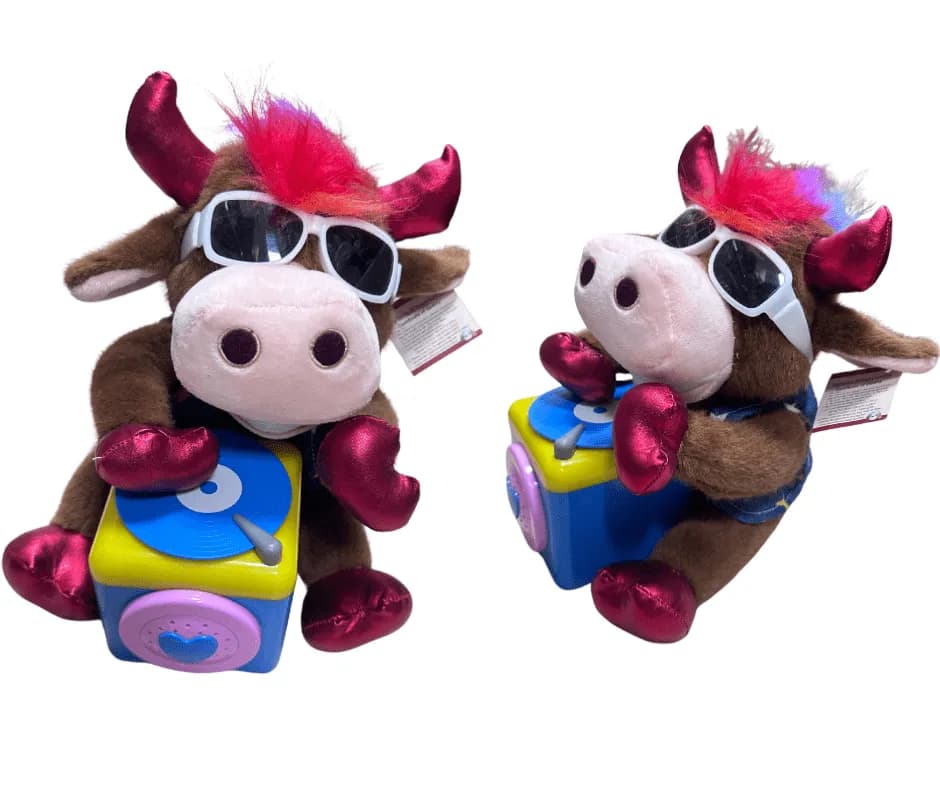 Maskotka Pluszowa na Baterie Muzyczna Byk DJ w Okularach