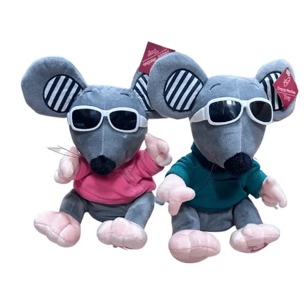 Maskotka Pluszowa Mysz na Baterie Muzyczna w Okularach Mix