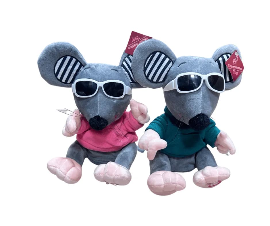 Maskotka Pluszowa Mysz na Baterie Muzyczna w Okularach Mix