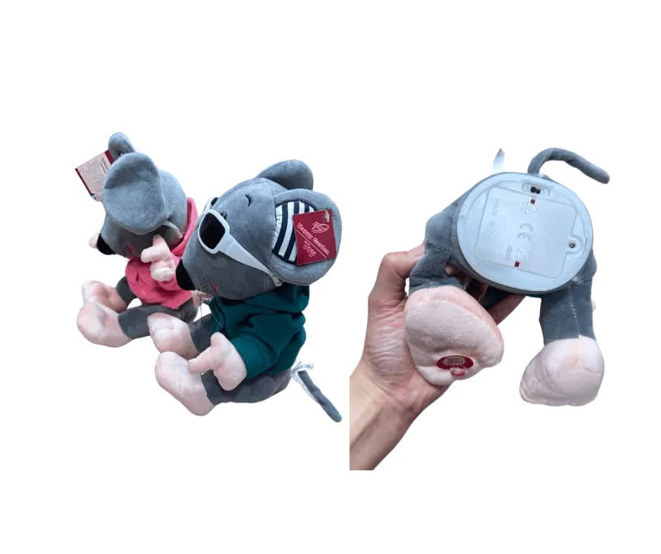 Maskotka Pluszowa Mysz na Baterie Muzyczna w Okularach Mix