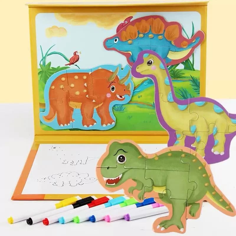 Advance Puzzle & Join The Dots - Układanka Dinozaury z Mazakami