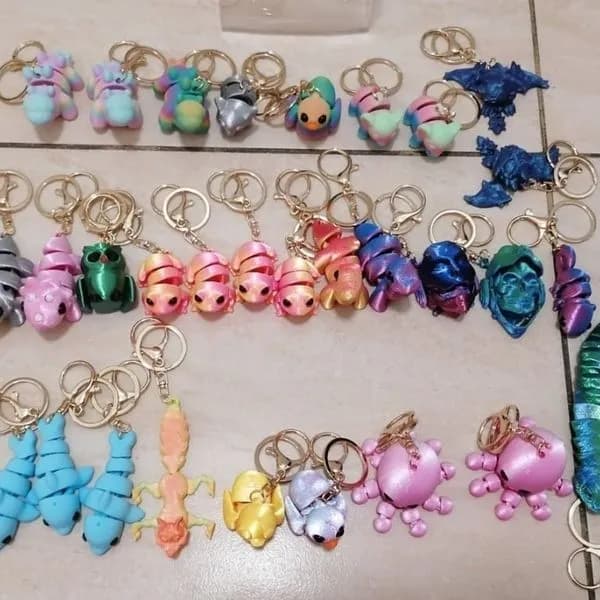 Brelok do Kluczy Ruchomy 3D Mix Wzorów i Kolorów 30 szt.