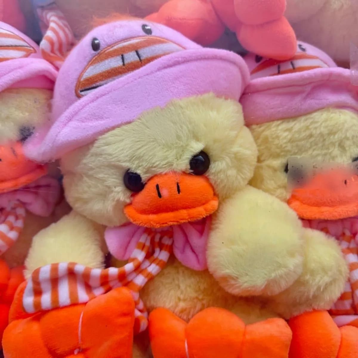 Maskotka Pluszowa Kaczka w Czapce i Szaliku Mix Kolorów 6szt