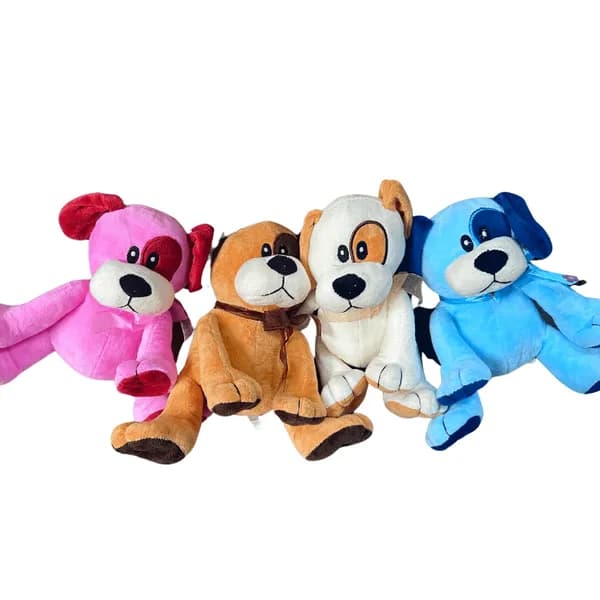 Maskotka Pluszowa Piesek z Łatką Mix Kolorów 12 szt.