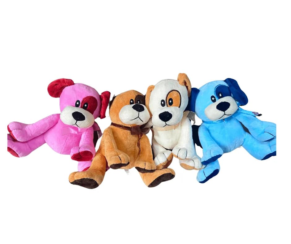 Maskotka Pluszowa Piesek z Łatką Mix Kolorów 12 szt.