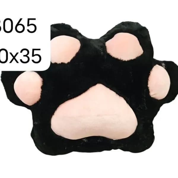Maskotka Łapki 50x35cm Pluszowa Poduszka Czarno-Różowa