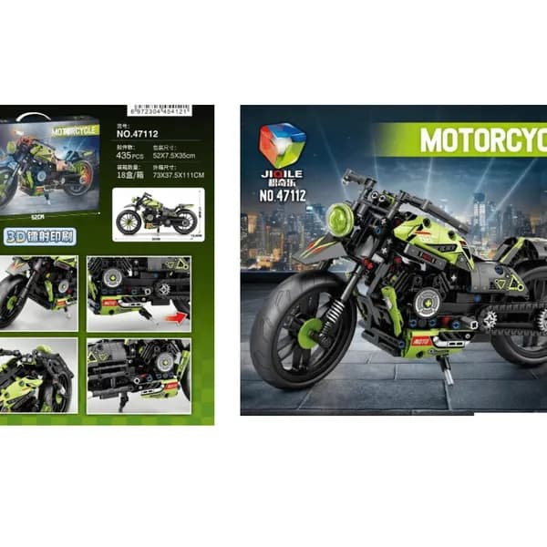 Klocki Motocycle 435PCS JIQILE Zielony Model Konstrukcyjny