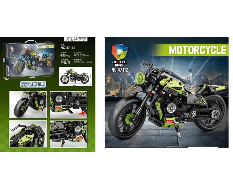 Klocki Motocycle 435PCS JIQILE Zielony Model Konstrukcyjny