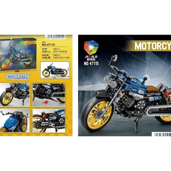 Klocki Motocykl JIQILE 409PCS - Niebieski Motor Sportowy