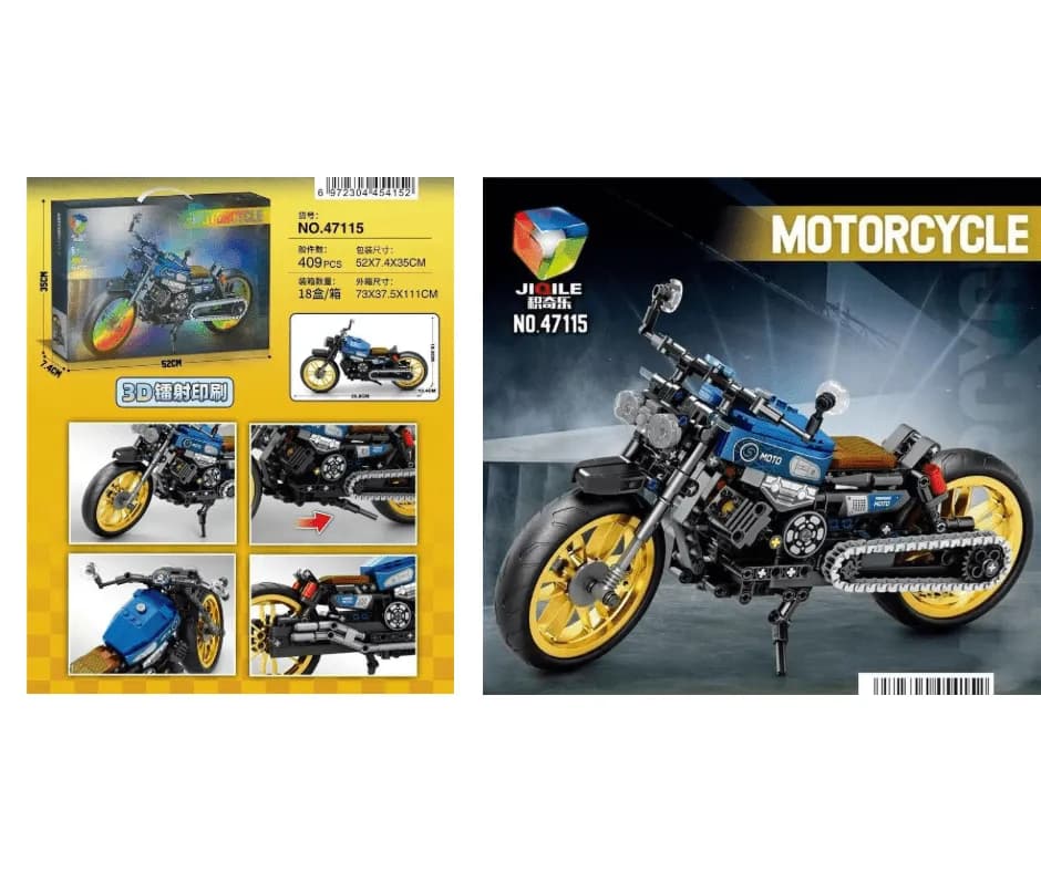 Klocki Motocykl JIQILE 409PCS - Niebieski Motor Sportowy