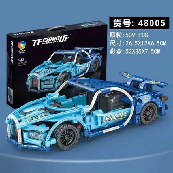 Klocki Samochód Wyścigowy 509PCS Niebieski Technique 48005