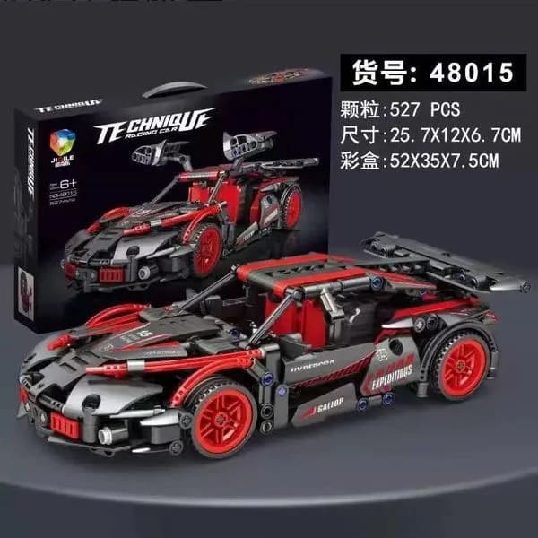Klocki Samochód Wyścigowy 527PCS Technique 25.7cm Czerwono-Czarny