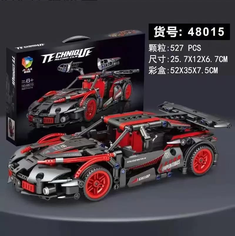 Klocki Samochód Wyścigowy 527PCS Technique 25.7cm Czerwono-Czarny