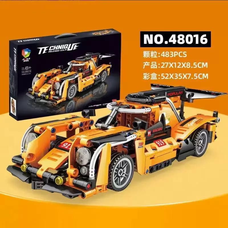 Klocki Samochód Wyścigowy Technique 483PCS Pomarańczowy 27cm