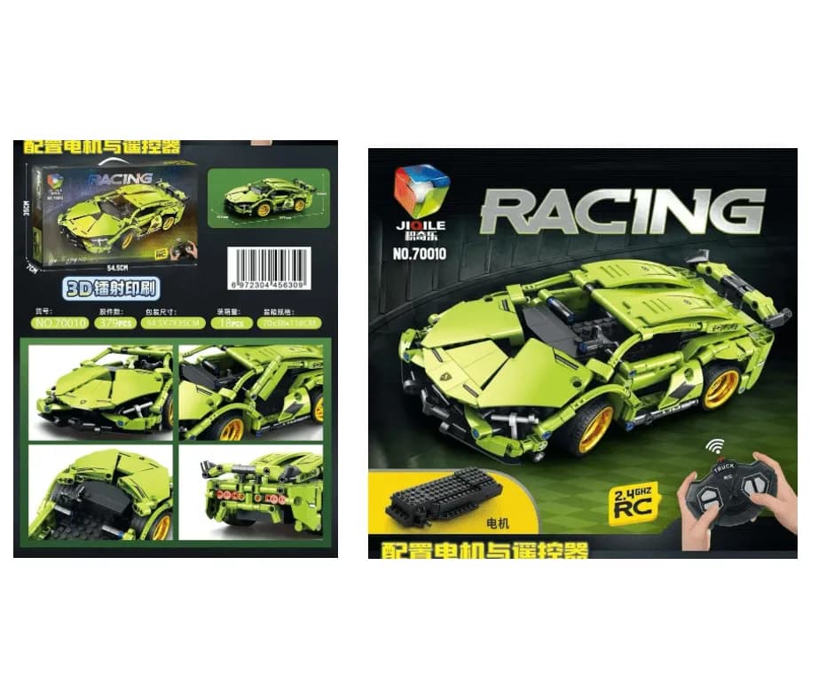 Klocki Samochód Wyścigowy 379PCS z Pilotem RC Zielony JIQILE