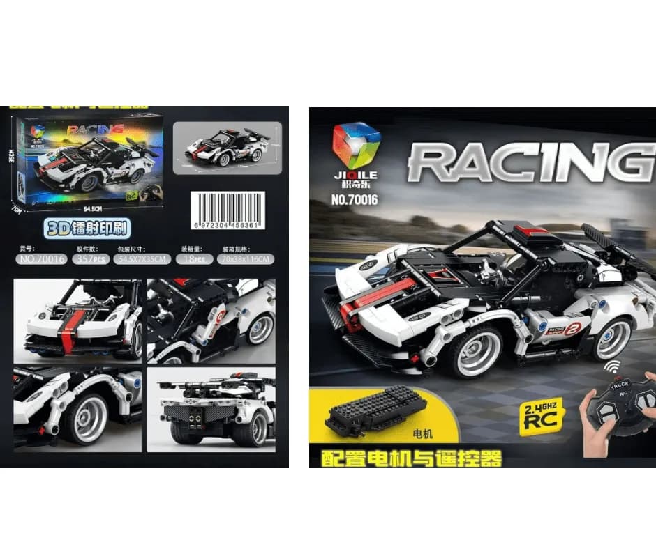 Klocki Samochód Wyścigowy JIQILE 357PCS z Pilotem RC 2.4GHz 70016