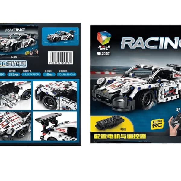 Klocki Samochód Wyścigowy 386PCS z Pilotem RC JIQILE 70001