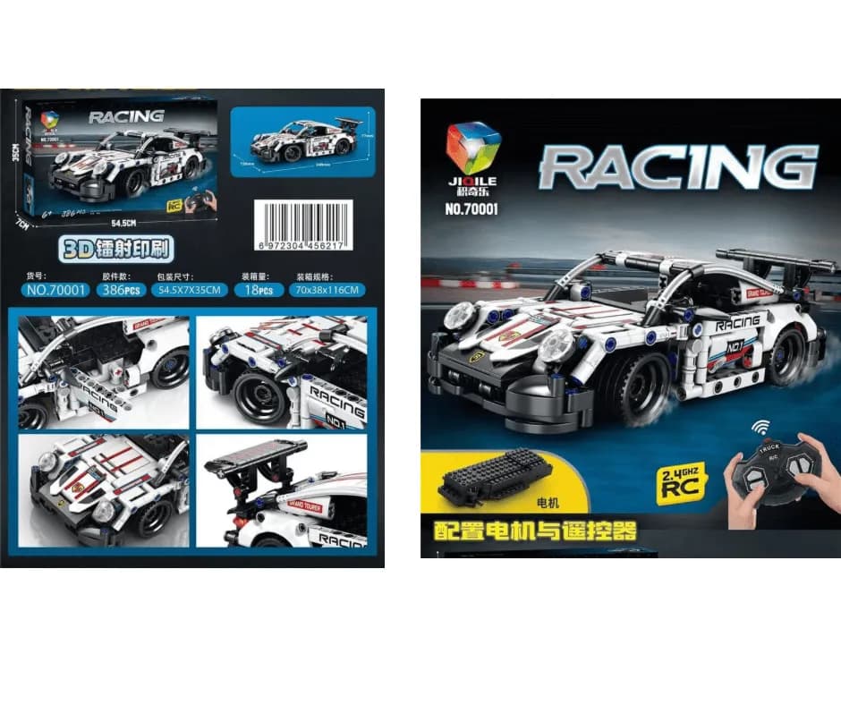 Klocki Samochód Wyścigowy 386PCS z Pilotem RC JIQILE 70001