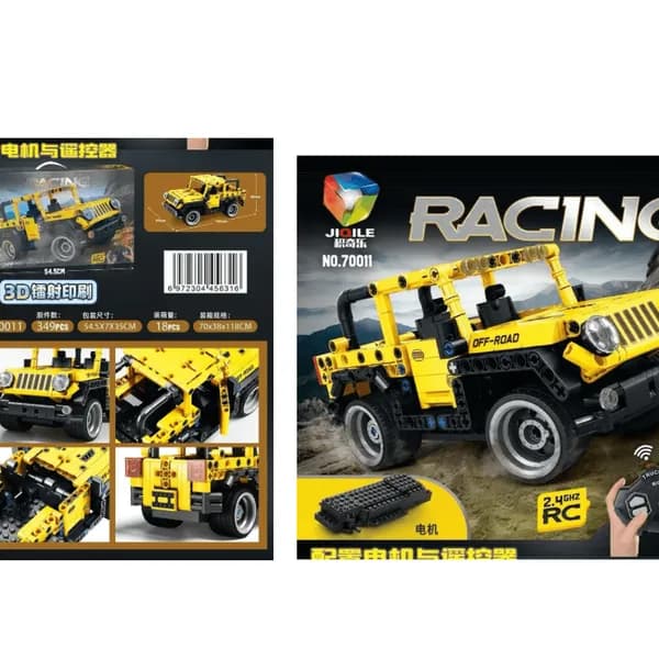 Klocki Samochód Terenowy 349PCS z Pilotem RC JIQILE Żółty
