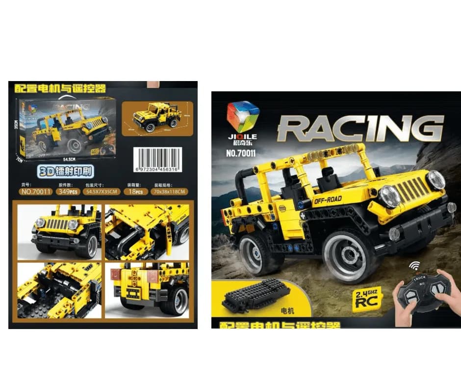 Klocki Samochód Terenowy 349PCS z Pilotem RC JIQILE Żółty