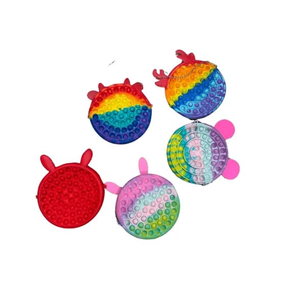 Torebka dla Dzieci Pop It Silikonowa Mix Wzorów 12 szt.