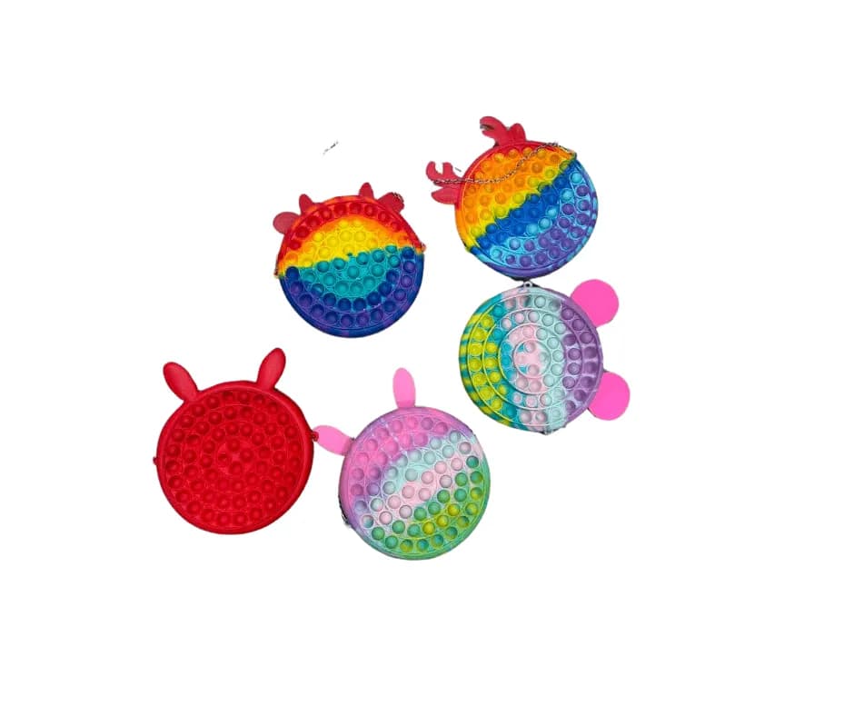 Torebka dla Dzieci Pop It Silikonowa Mix Wzorów 12 szt.