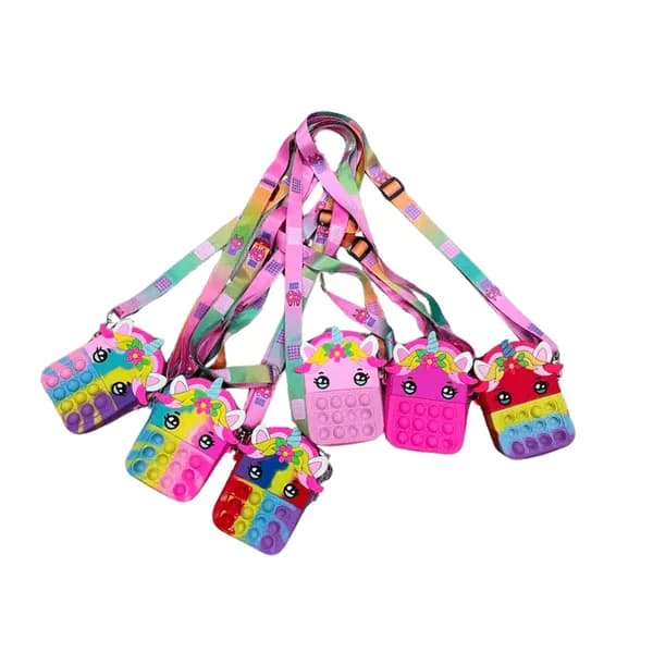 Torebka dla Dzieci Silikonowa Pop-it Jednorożec Mix 12 szt.