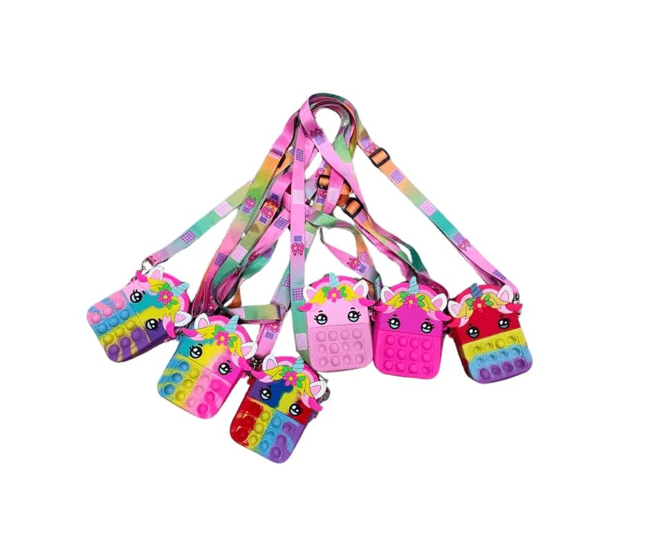 Torebka dla Dzieci Silikonowa Pop-it Jednorożec Mix 12 szt.