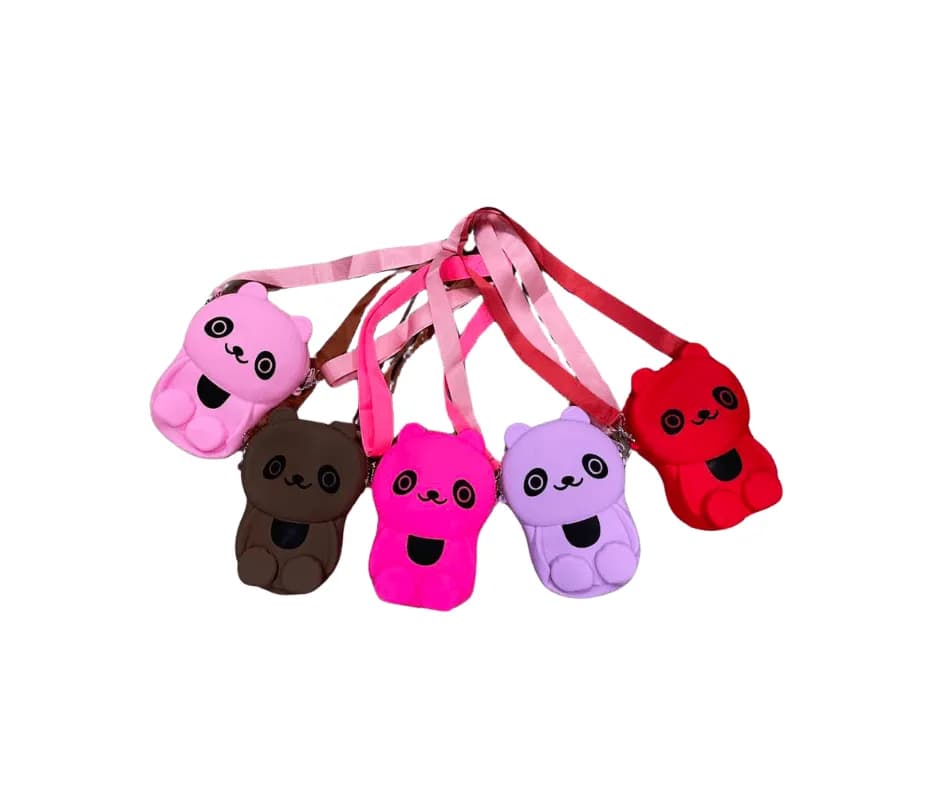 Torebka dla dzieci silikonowa Panda Mix kolorów 12 szt.